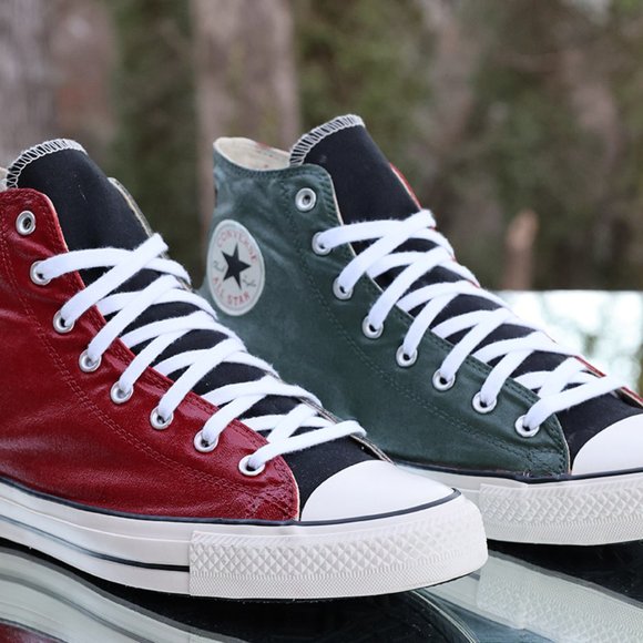 Converse Chuck Taylor All Star High Top Custom Red Black Green - Picture 13 of 14